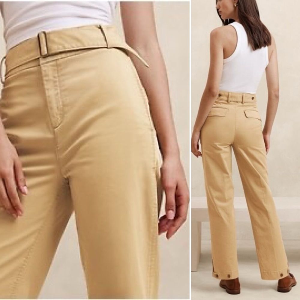 NWT Banana Republic Ultra High-Rise Chino Pants Size 6P New British Khaki Tan